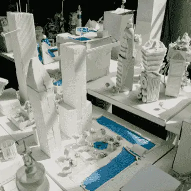 Student work from the Arkki Recycled City project, for ages 16 to 18.