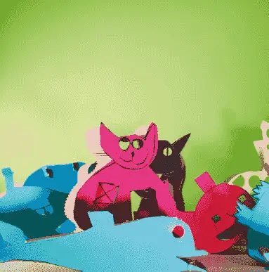 Student work from the Arkki Animal-Shaped House project, for ages 10 to 12.