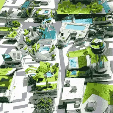 Student work from the Arkki Green City Design project, for ages 13 to 15.